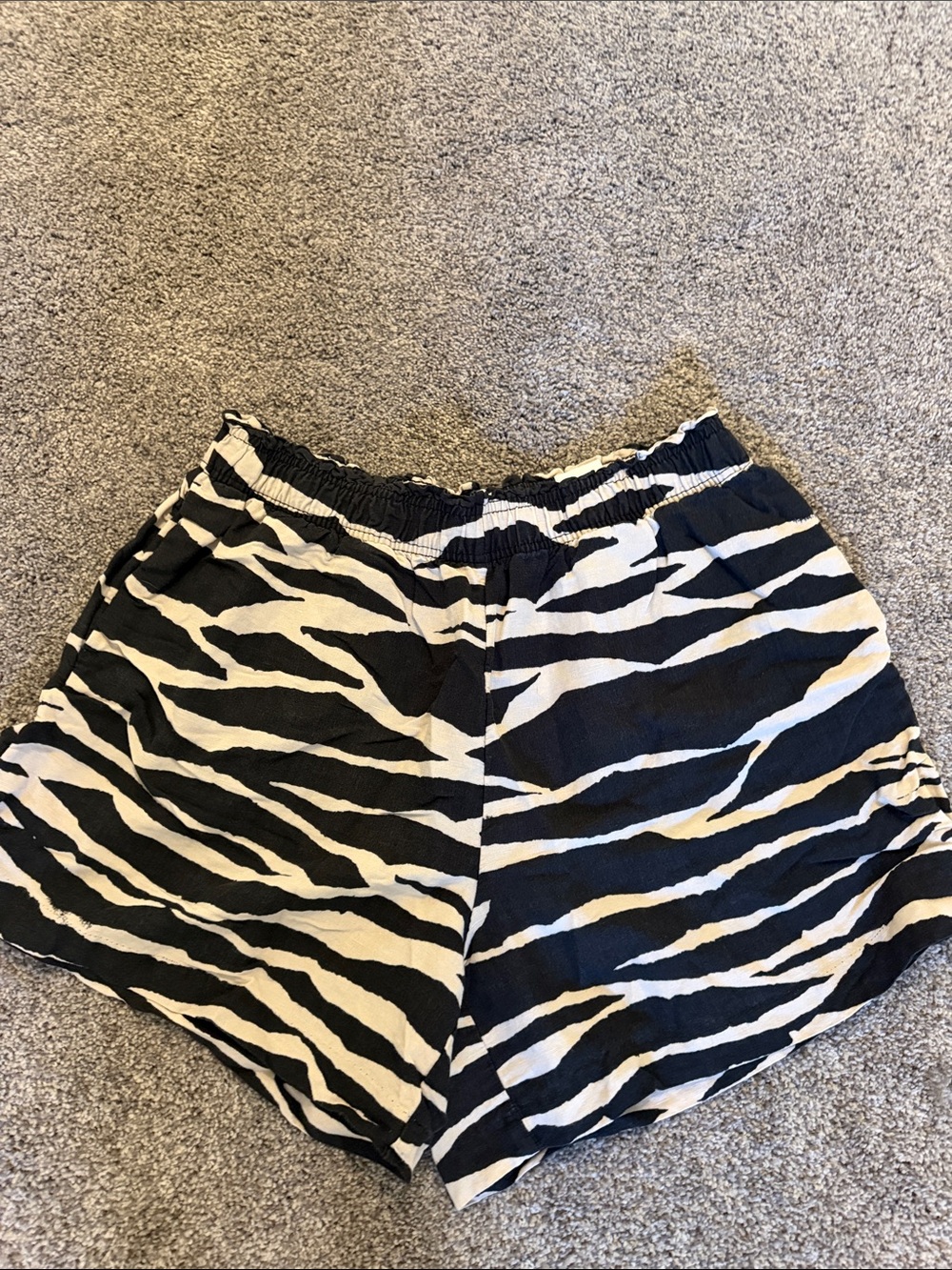 H&M Zebra-Print Athletic Shorts - Black & White